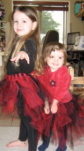 The girls in their Christmas tutus